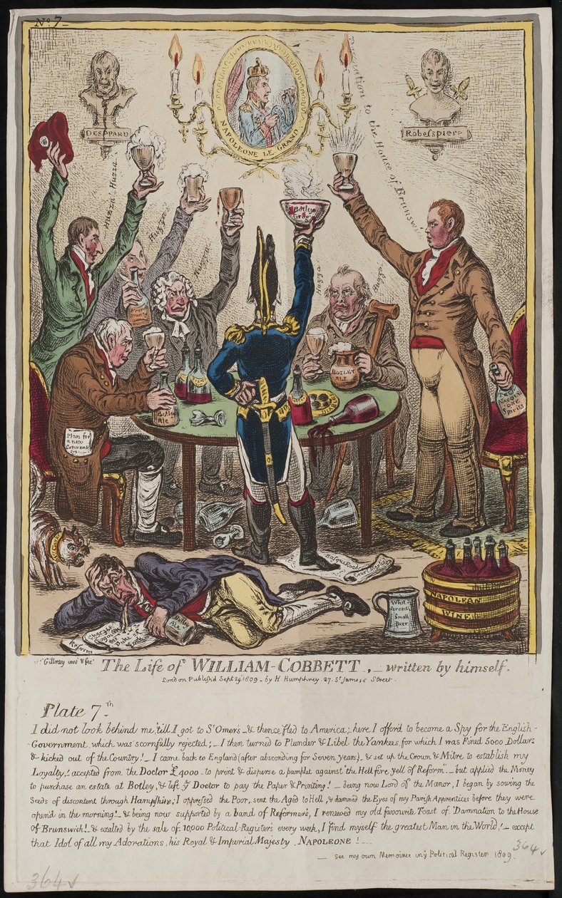 La Vida de William Cobbett, escrita por él mismo, 1809 de James Gillray