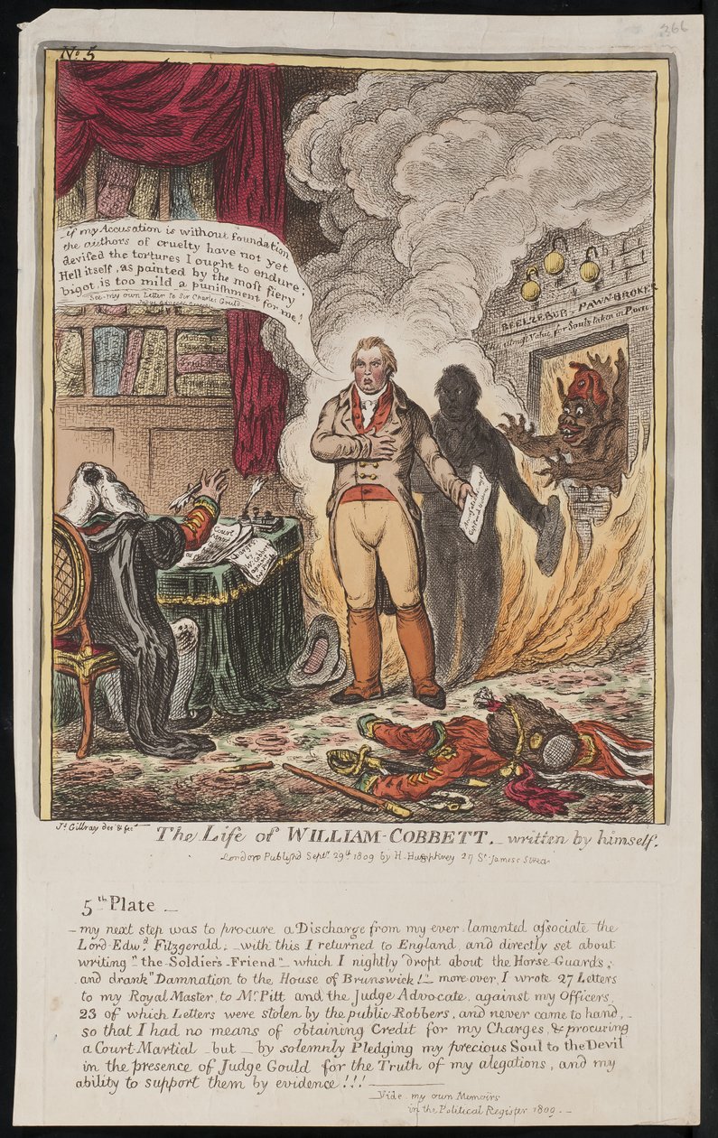 La Vida de William Cobbett, escrita por él mismo, 1809 de James Gillray