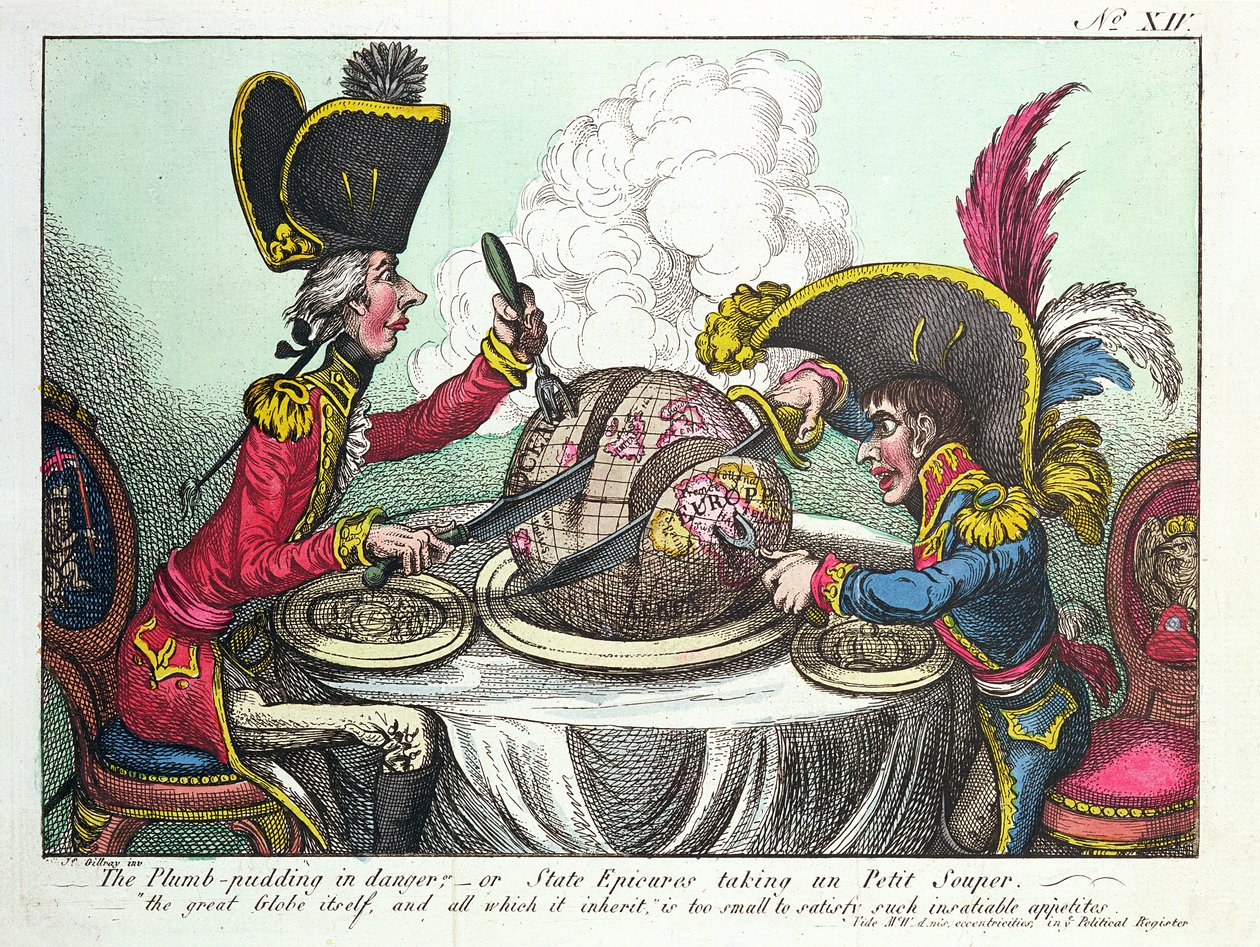 El Pudding de Ciruela en Peligro, 1805 de James Gillray