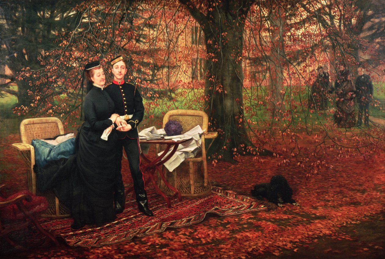 Emperatriz Eugenia (1826-1920) y Eugene-Louis Napoleón Bonaparte (1856-79) en Camden Place, Chislehurst de James Jacques Joseph Tissot