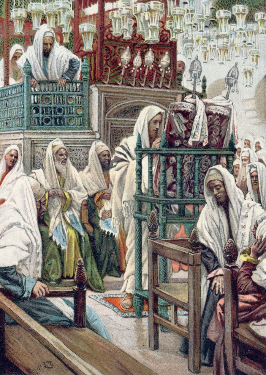 Jesús desenrolla el libro en la sinagoga, ilustración para 'La Vie de ...