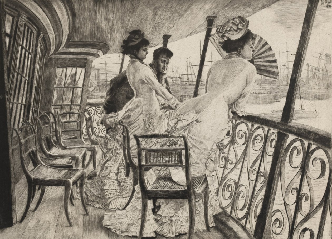 La Galería del H.M.S. Calcutta (Recuerdo de un Baile a Bordo) de James Jacques Joseph Tissot