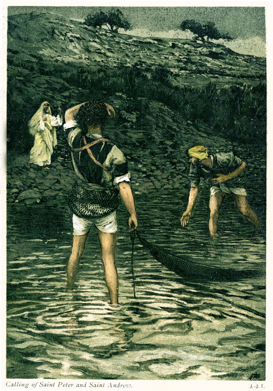 Llamado de San Pedro y San Andrés - Biblia de James Jacques Joseph after Tissot