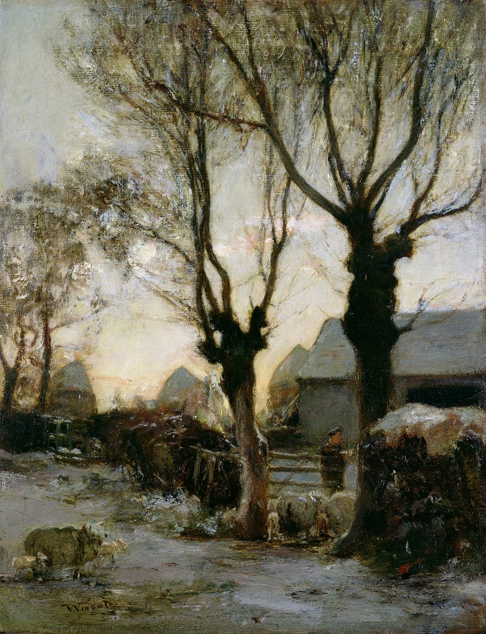 Granja en invierno de James Lawton Wingate