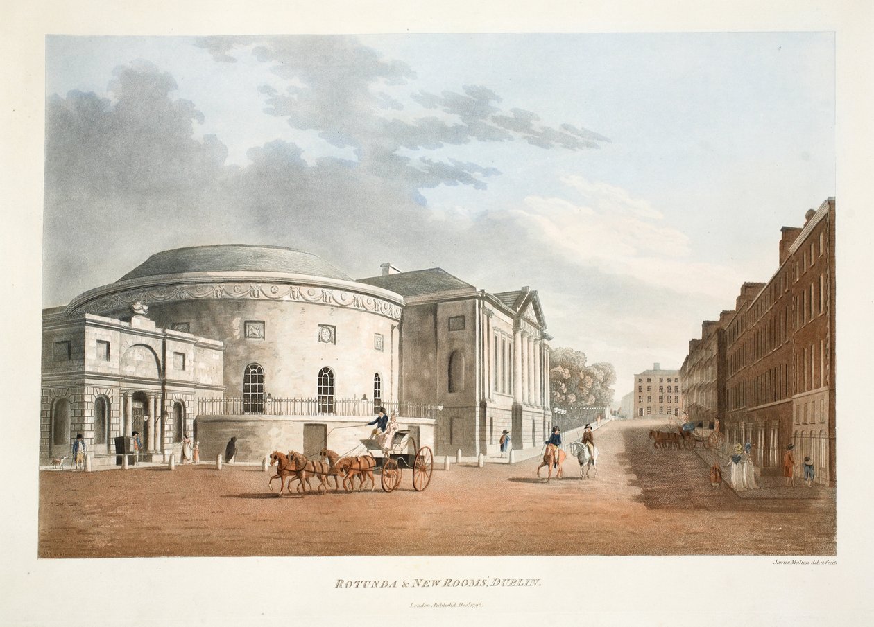 Rotunda y New Rooms, Dublín, 1795 de James Malton