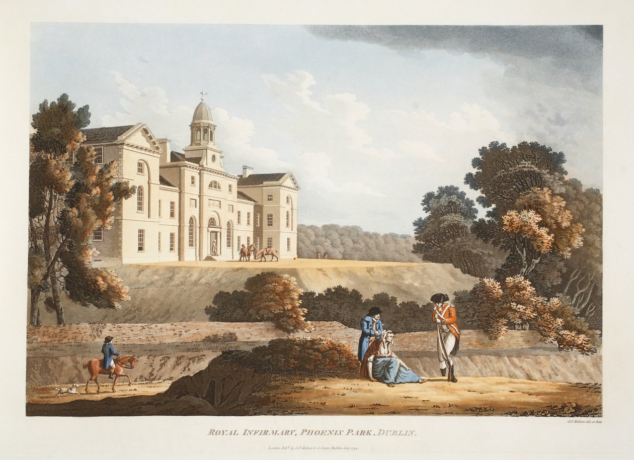 Infirmary Real, Phoenix Park, Dublín, 1794 de James Malton