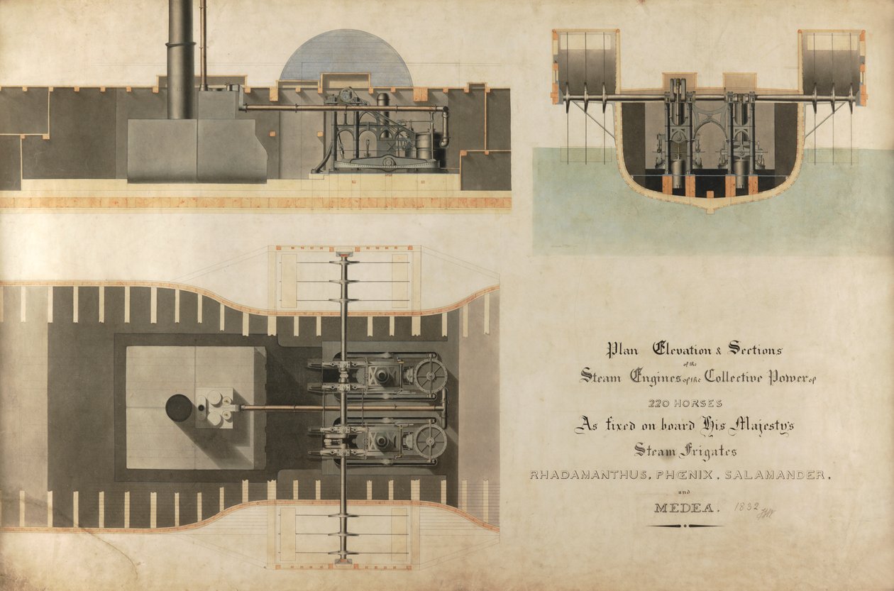 Motor marino de vapor, 1832 de James Hall Nasmyth