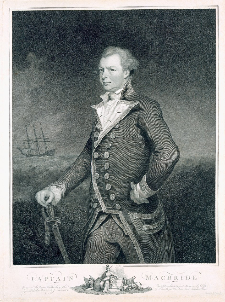Retrato del Almirante John Macbride (m.1800) grabado por James Fittler (1758-1835) 1792 de James Northcote
