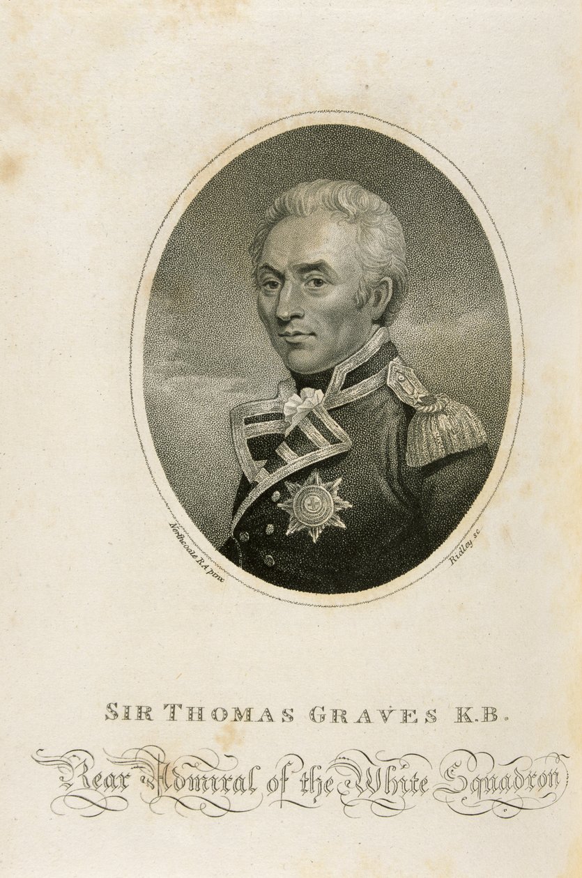 Sir Thomas Graves K.B., grabado por Ridley de James Northcote