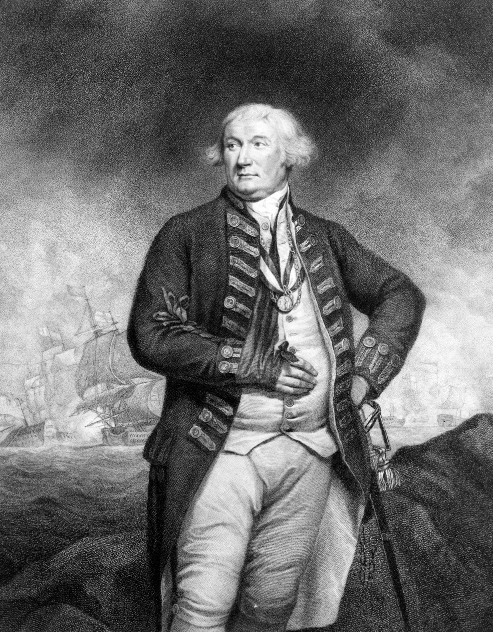Thomas, Lord Graves, grabado por Francesco Bartolozzi de James Northcote