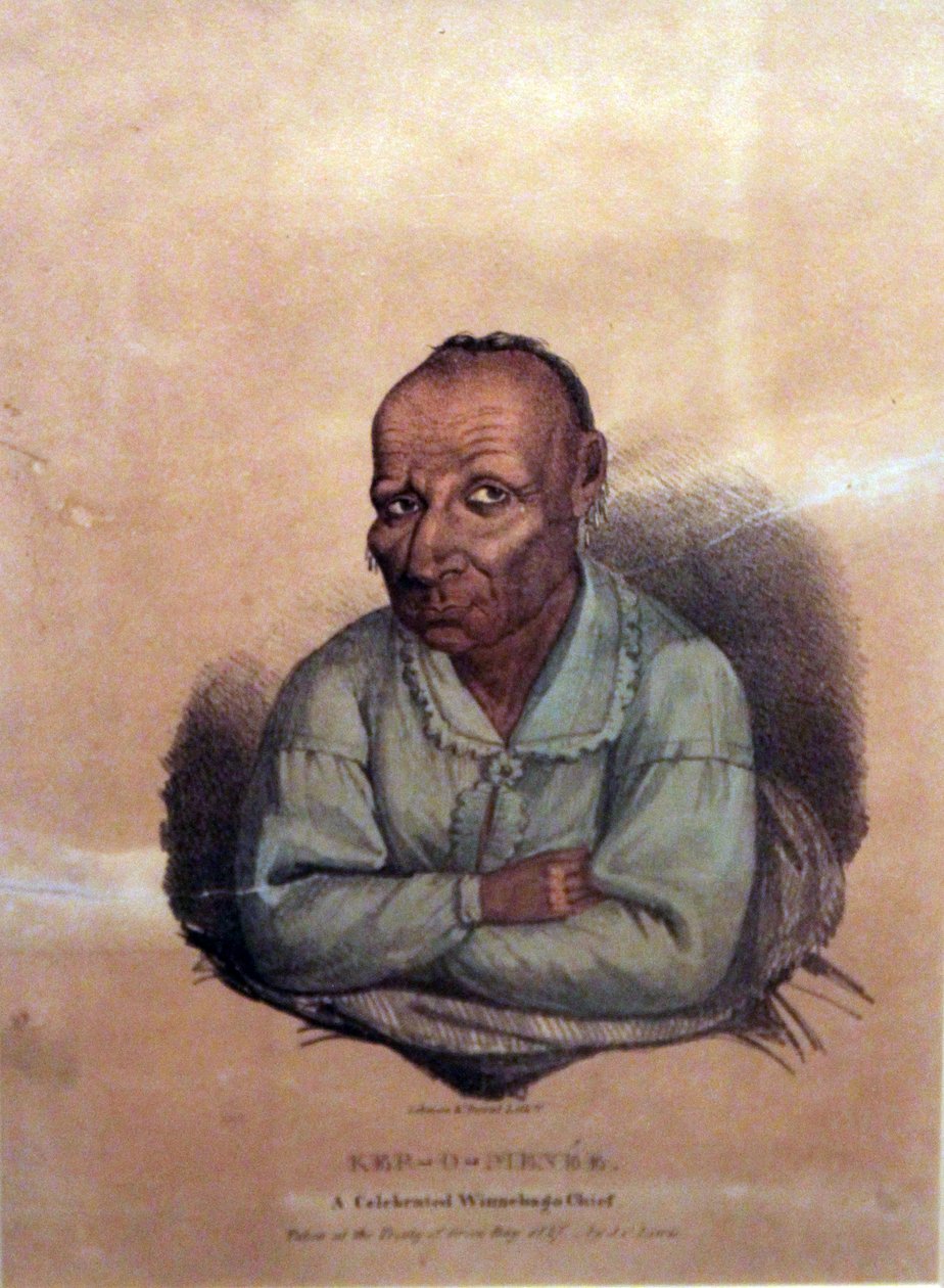 Ker-o-menée, un célebre jefe Winnebago, 1827 de James Otto Lewis