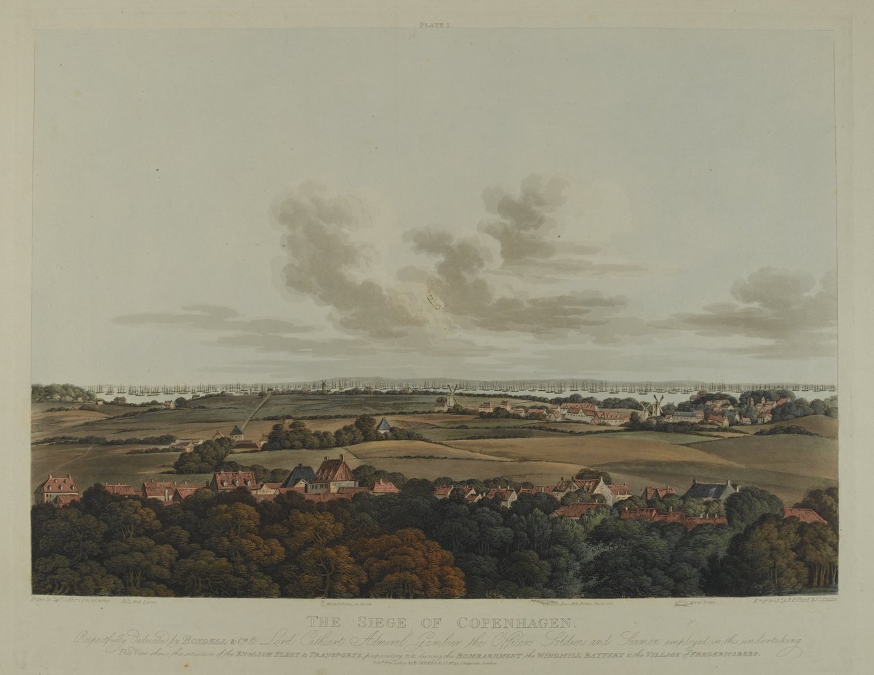 Dinamarca 1807: El Asedio de Copenhague, grabado por Robert Pollard (1792-1867) y Joseph Constantine Stadler (1780-1812) publicado en 1807 de James Pattison Cockburn