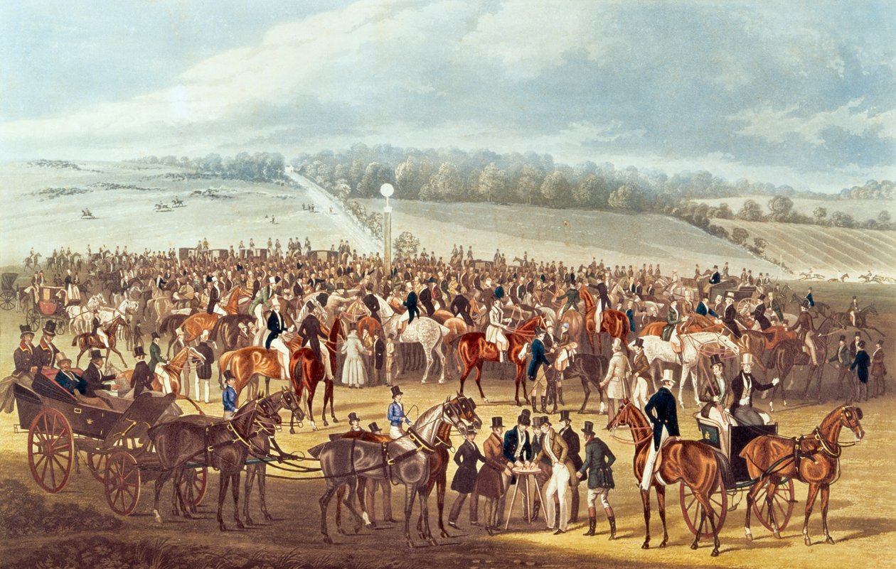 El puesto de apuestas, Epsom, 1830 de James Pollard