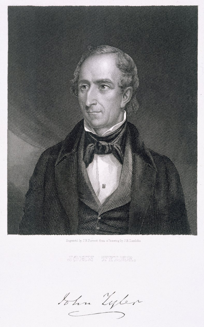 John Tyler, grabado por John B. Forrest de James Reid Lambdin