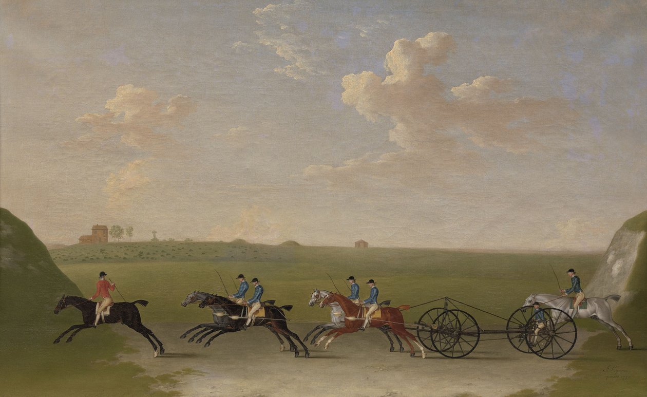 La carrera de sillas en Newmarket Heath el miércoles 29 de agosto de 1750 de James Seymour