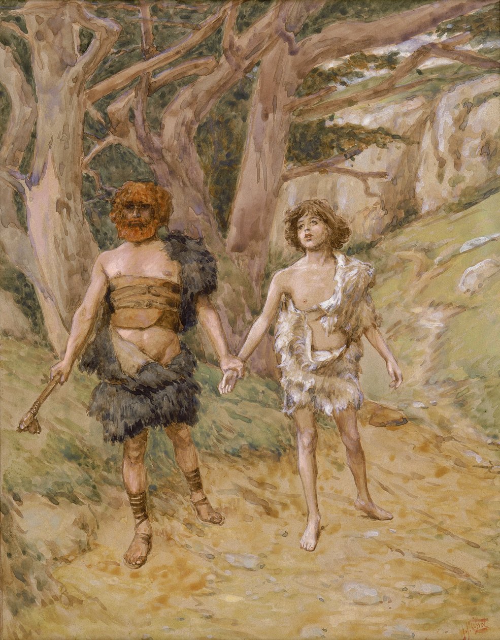 Caín lleva a Abel a la muerte de James Jacques Joseph Tissot