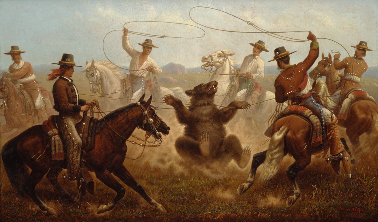 Vaqueros lazando un oso de James Walker