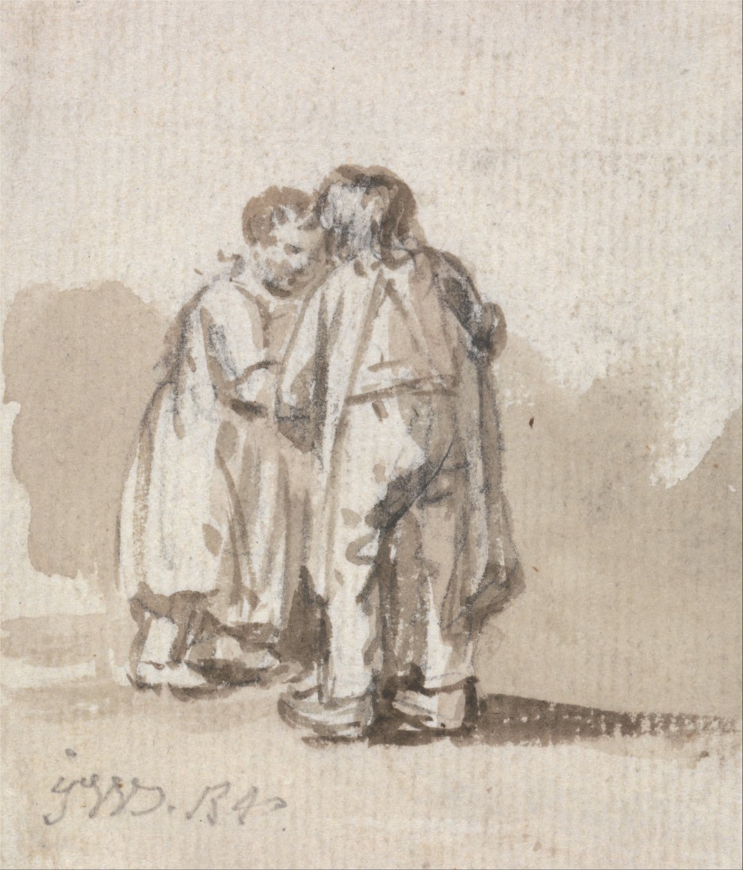 Un niño y una niña conversando de James Ward
