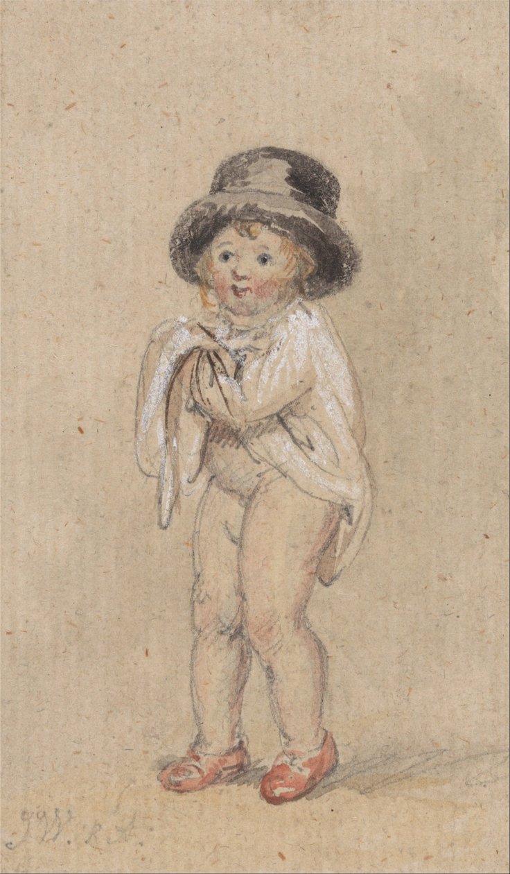 Un niño con zapatos rojos (Niño con zapatos rojos y sombrero de copa) de James Ward