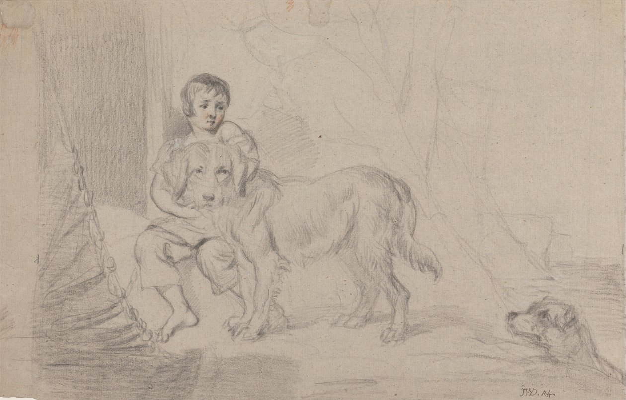 Un niño con perros de James Ward