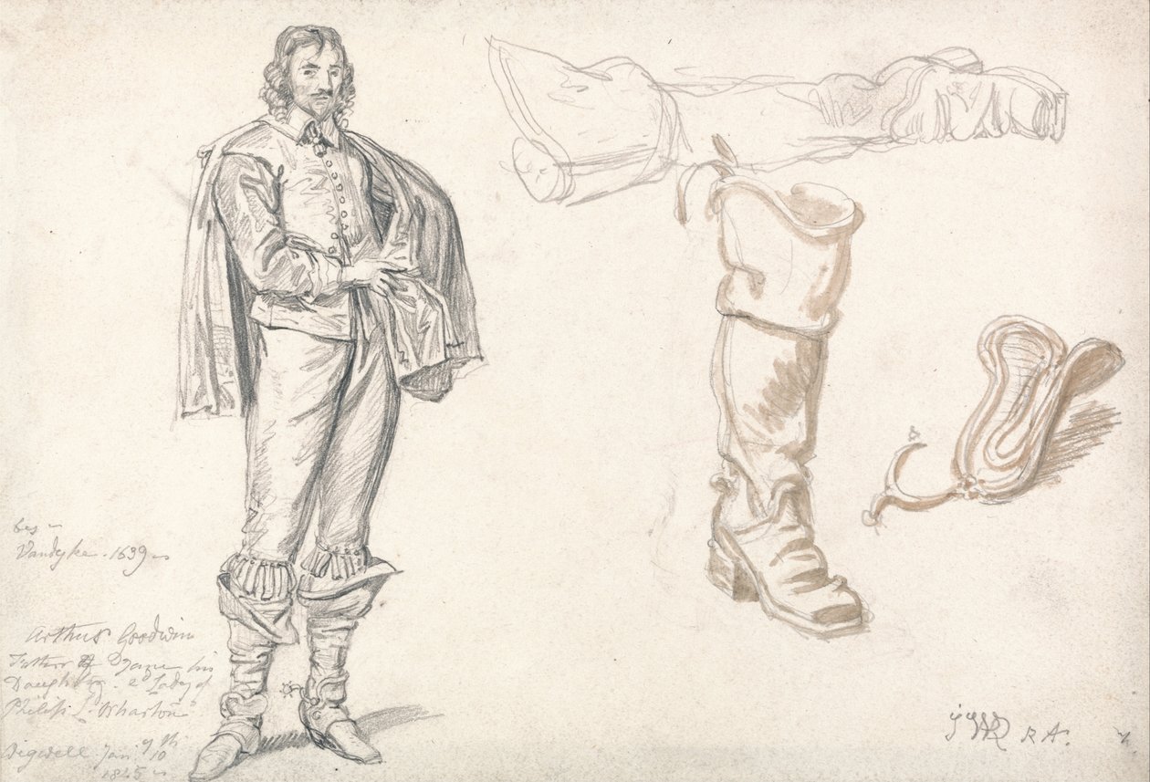 Estudios después del Retrato de Arthur Goodwin de Anthony van Dyck de James Ward