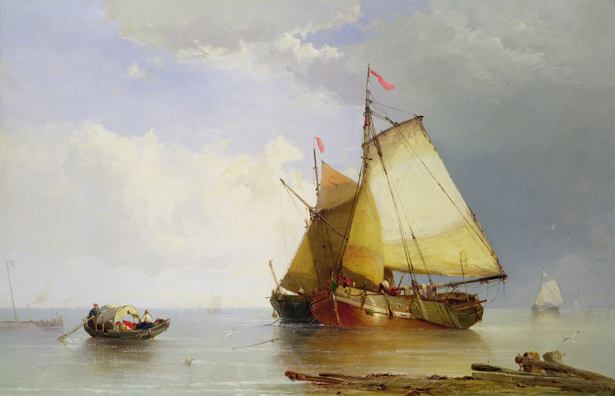 Embarcaciones en calma, 1869 de James Webb