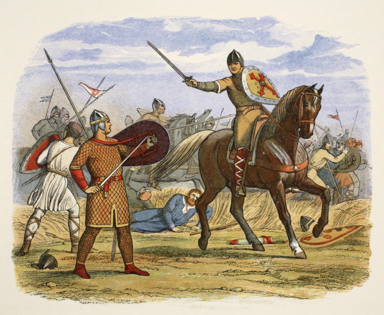 Roberto tomado prisionero por el escribano Baudri, de Una crónica de Inglaterra BC 55 a AD 1485, pub. Londres, 1863 de James William Edmund Doyle