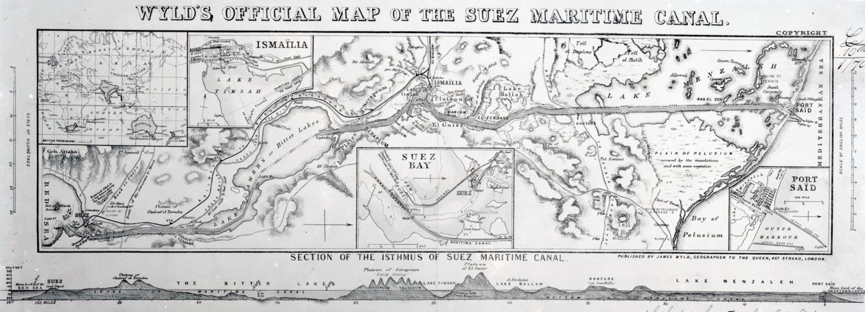 Mapa oficial de Wyld del Canal Marítimo de Suez, 1869 de James the Younger Wyld