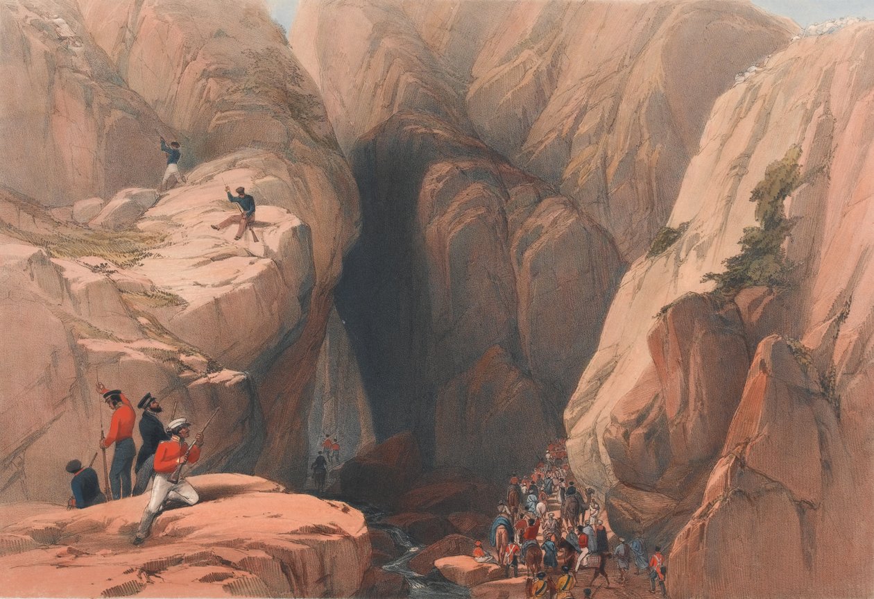 Entrada al Paso Kojak desde Parush, c.1839 de James (after) Atkinson