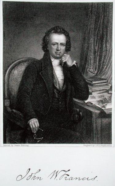 John W. Francis (1778-1861), grabado por John Francis Eugene Prud