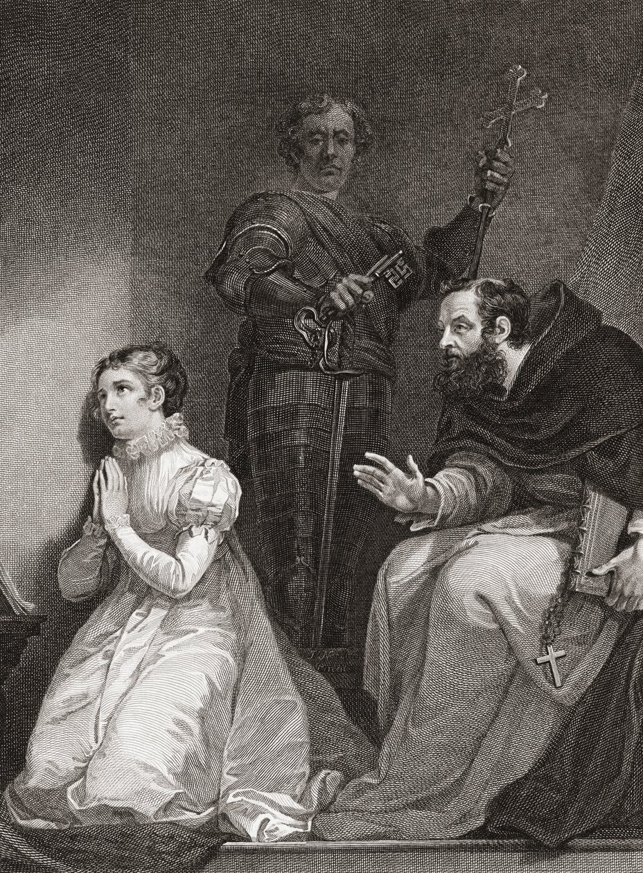 John Feckenham visita a Lady Jane Grey en la Torre de Londres (impresión) de James (after) Northcote