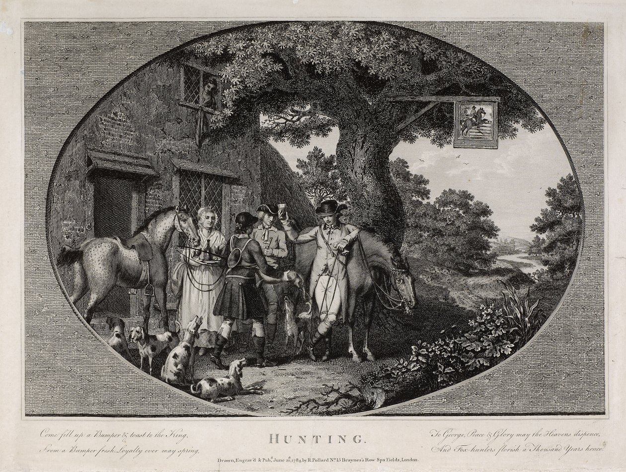 Caza, grabado por Robert Pollard (1755-1838) de James (after) Pollard