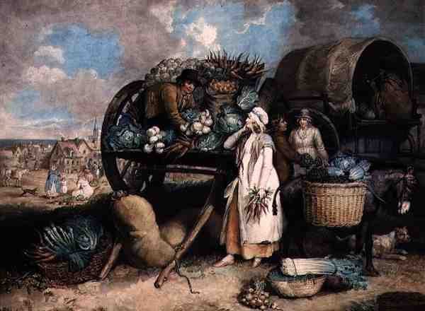 Un Mercado de Vegetales, grabado por William Ward, pub. por Messrs. Ward & Co. de James (after) Ward