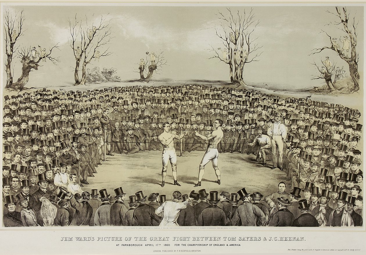La gran pelea entre Tom Sayers y J.C. Heenen en Farnborough de James (after) Ward