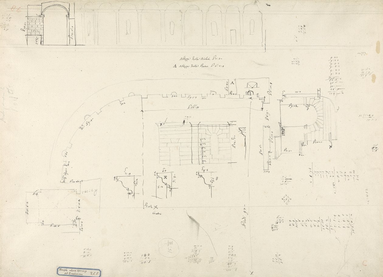 Detalles del templo sobre el manantial en Zaghouan de James 1730 94 Bruce