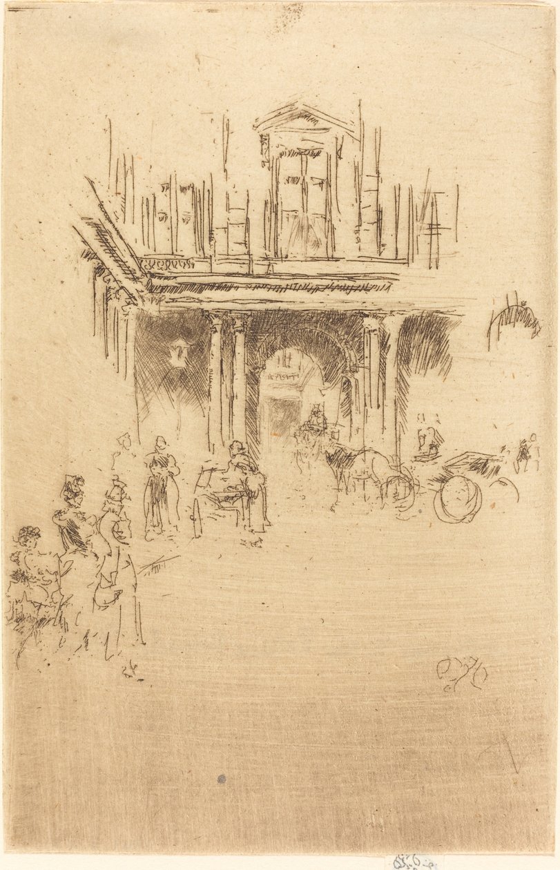 Una esquina del Palais Royal, c. 1883-1886 de James Abbott McNeill Whistler