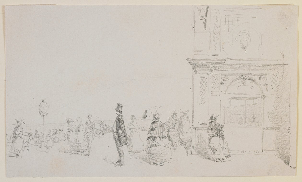 Un grupo de figuras en una explanada de James Abbott McNeill Whistler