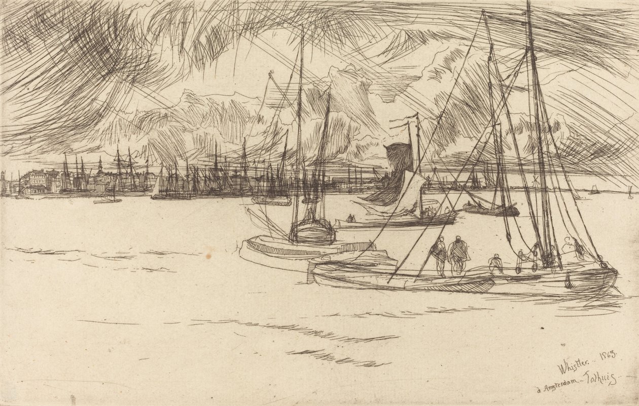 Ámsterdam desde el Tolhuis, 1863 de James Abbott McNeill Whistler