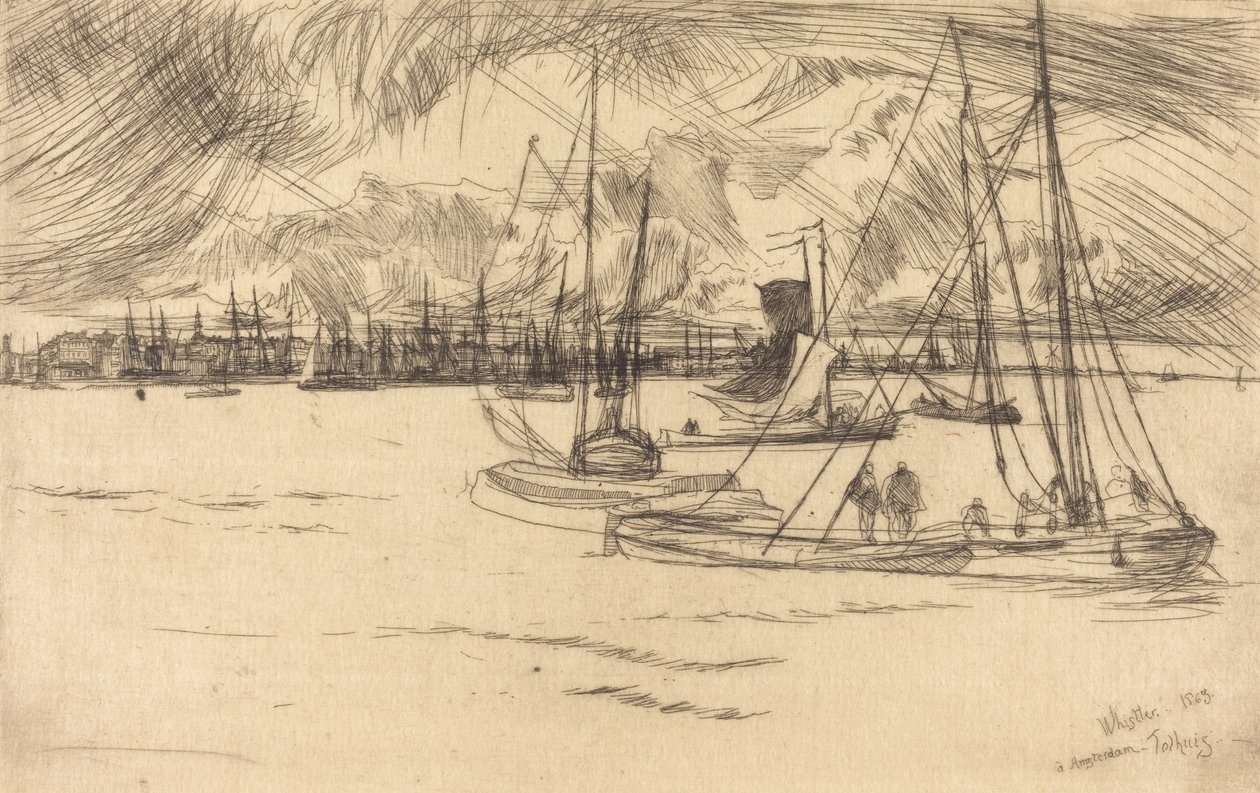 Ámsterdam desde el Tolhuis, 1863 de James Abbott McNeill Whistler