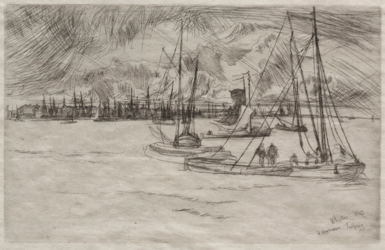Ámsterdam desde el Tolhuis, 1863 de James Abbott McNeill Whistler