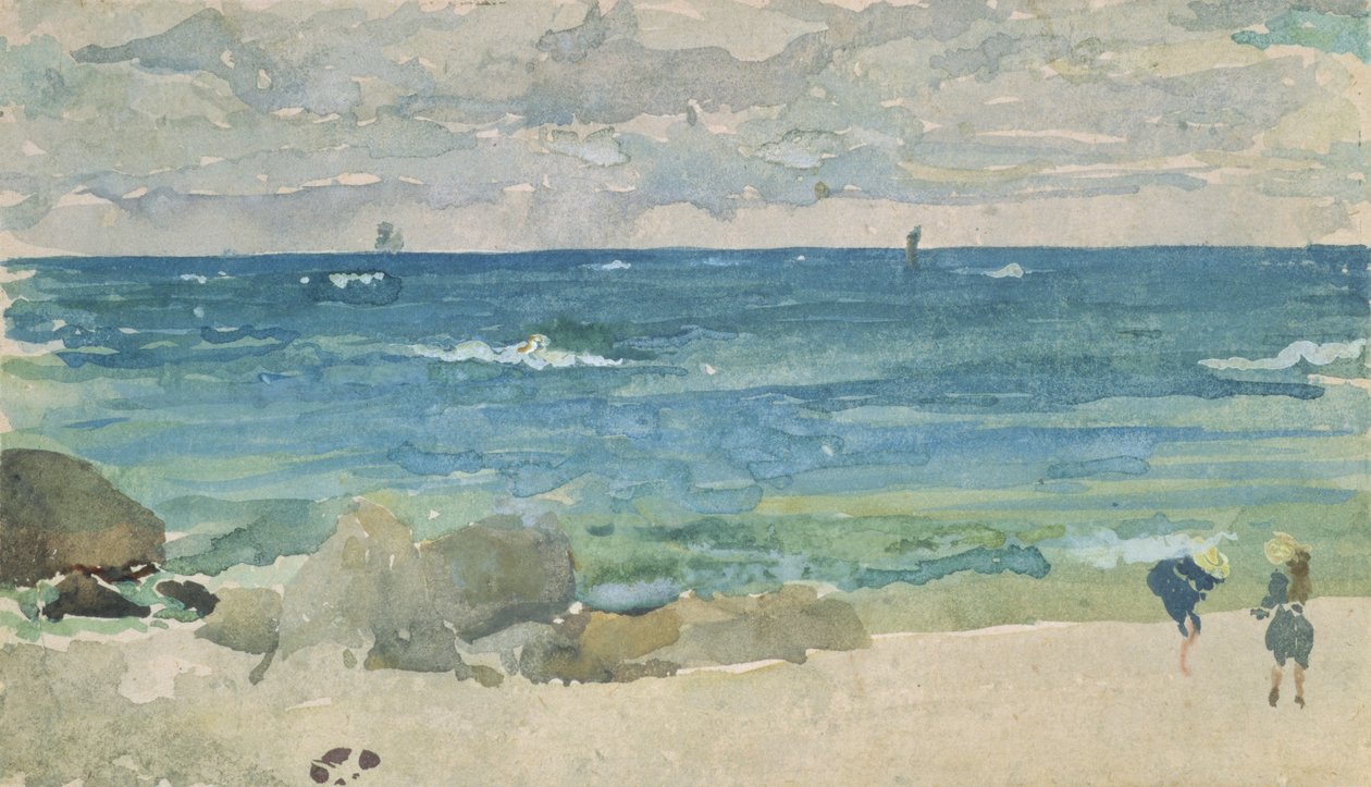 Escena de playa con dos figuras, 1885-90 de James Abbott McNeill Whistler