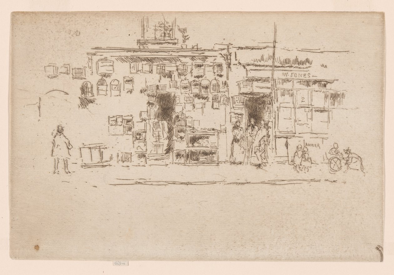Bird-Cages, Chelsea, c.1886-88 (aguafuerte; tinta sobre papel) de James Abbott McNeill Whistler