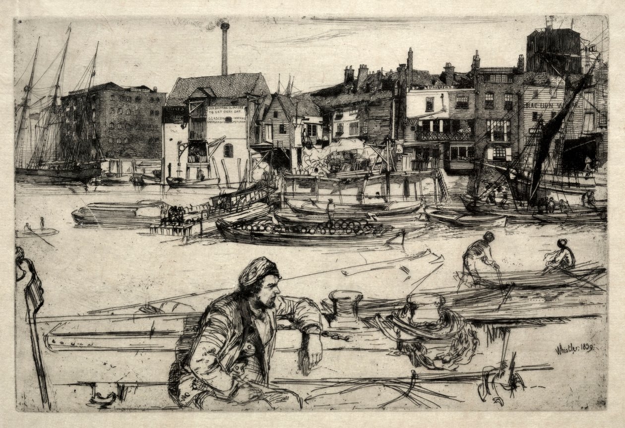 Muelle del León Negro, 1859 de James Abbott McNeill Whistler