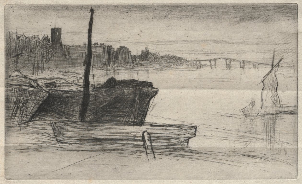 Puente y iglesia de Chelsea, 1871 de James Abbott McNeill Whistler