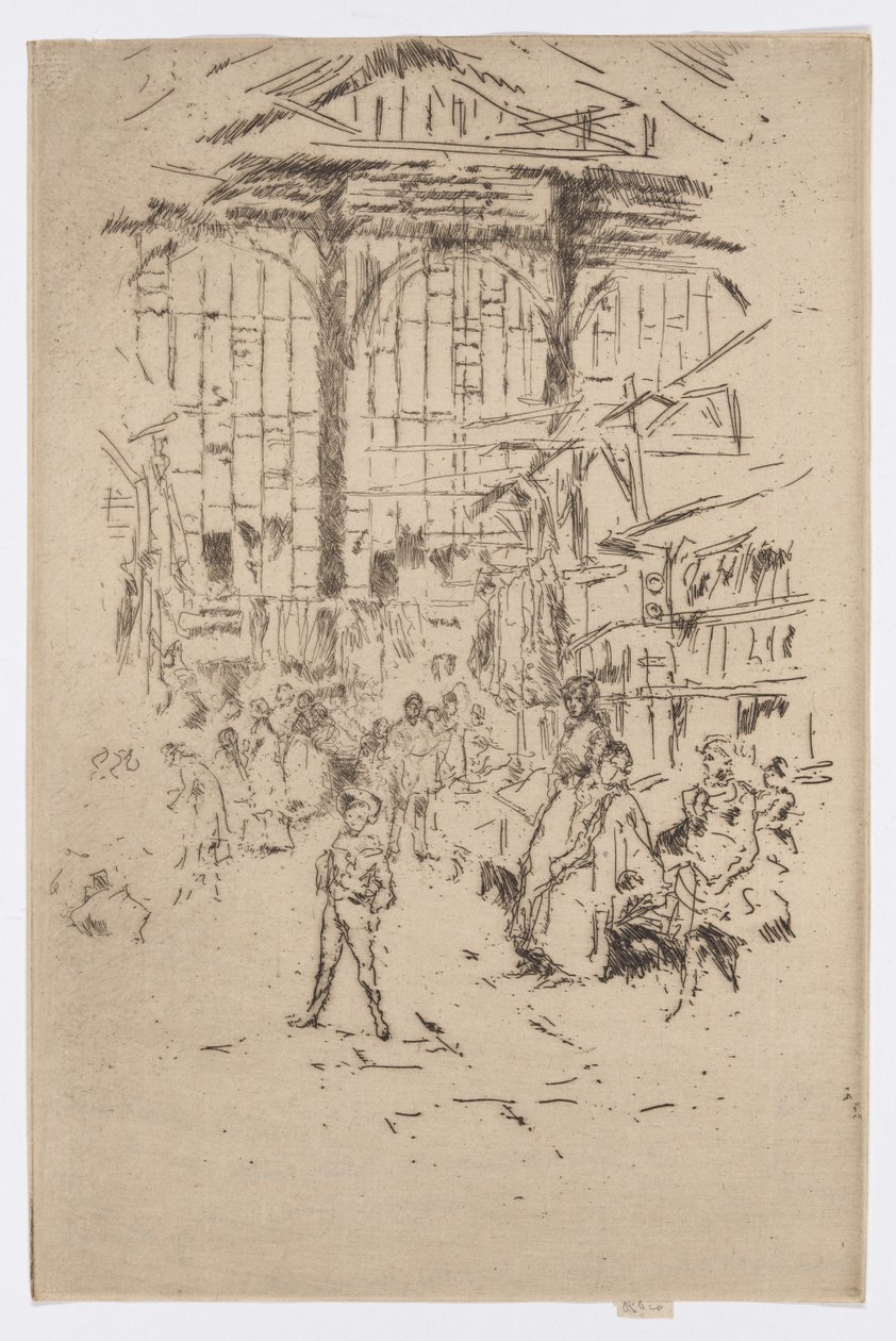 Clothes-Exchange, Houndsditch, No.2, c.1886-88 (aguafuerte; tinta sobre papel) de James Abbott McNeill Whistler