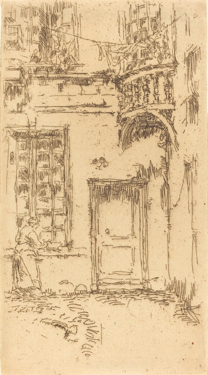 Patio, Rue P.L. Courier, 1888 de James Abbott McNeill Whistler