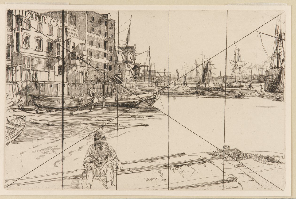 Eagle Wharf Tyzac Whiteley y Co., 1859 de James Abbott McNeill Whistler