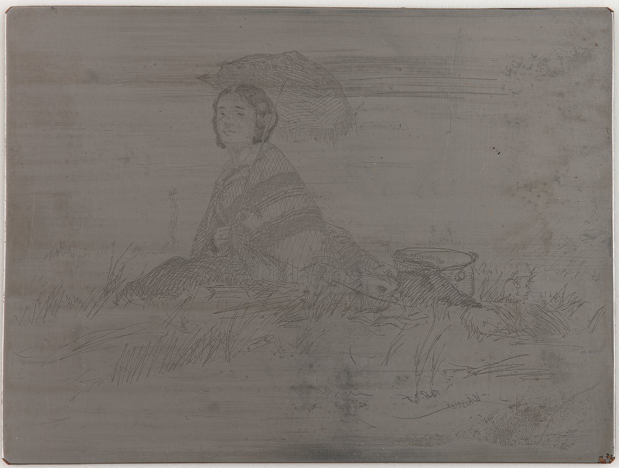 En Plein Soleil. Placa no cancelada de Doce Aguafuertes de la Naturaleza El Conjunto Francés, 1858 de James Abbott McNeill Whistler