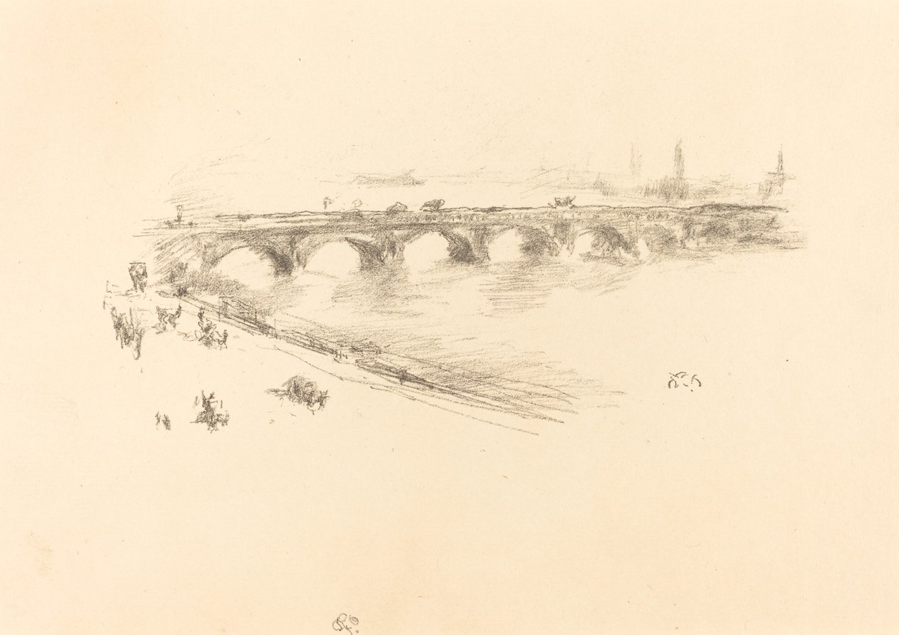 Tarde, Puente de Waterloo Pequeño, 1896 de James Abbott McNeill Whistler