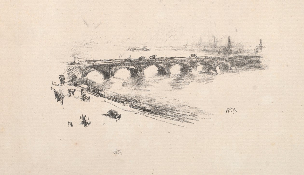 Tarde, Pequeño Puente de Waterloo, 1896 de James Abbott McNeill Whistler